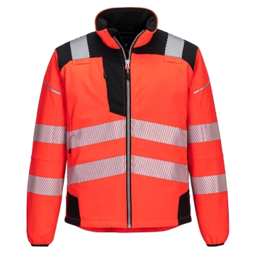 Jacheta reflectorizantă Softshell Hi-Vis Vision T402, protectie UV Portwest!-Rosu/negru-S