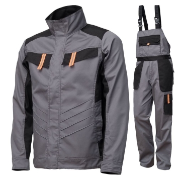 Costum salopeta cu pieptar Vulcano Renania -Gri/Negru-42