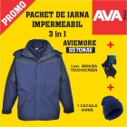 Pachet PROMO Jacheta iarna 3 in 1 AVIEMORE S570NAR + manusi iarna GL16BKR + caciula bleumarin iarna 