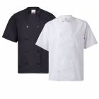 Jacheta bucatar cu maneci scurte si capse, 65% poliester, 35% bumbac, densitate 110 g/mp, 405201 Velilla