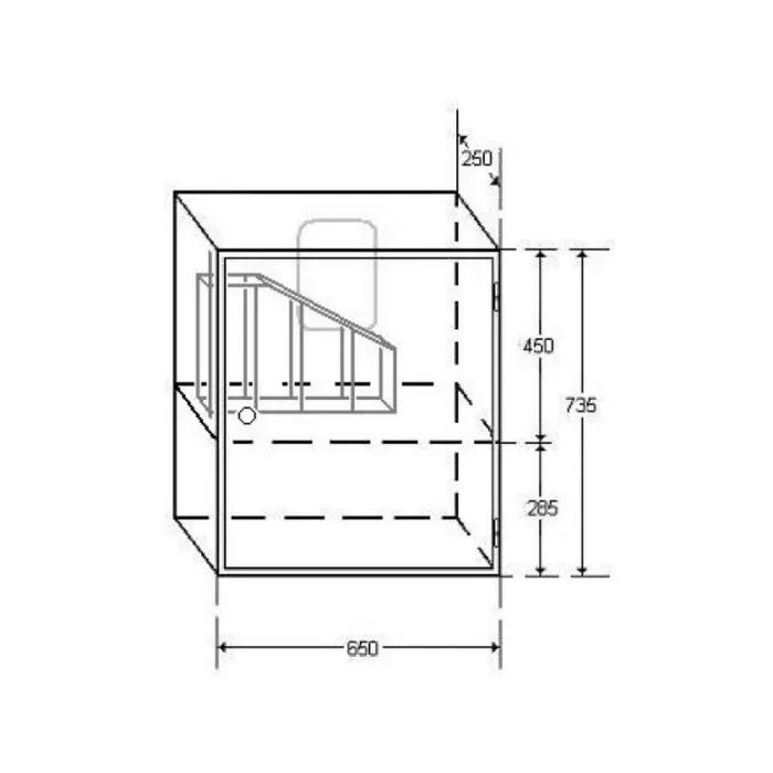 Cutie hidrant interior 735x650x250 locas dedesubt avizata CE