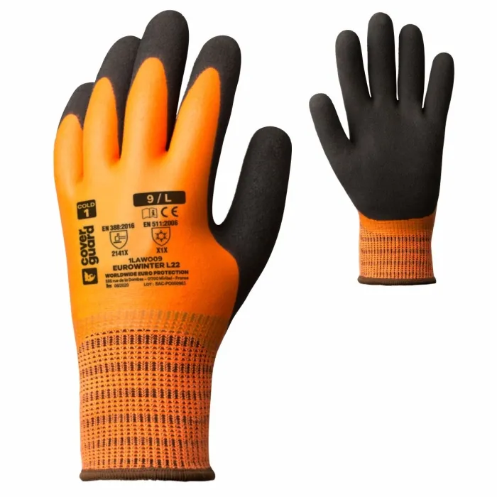 Manusi de protectie de iarna din latex cu captusela acrilica Hi-Vis Eurowinter L22 Coverguard