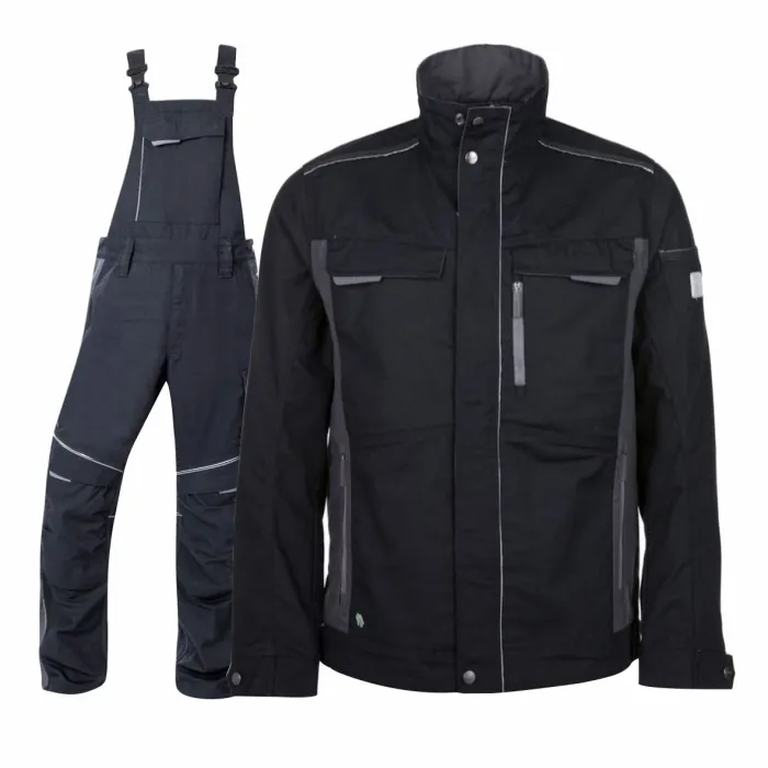 Costum salopeta cu pieptar Urban negru H6532/H6531Ardon