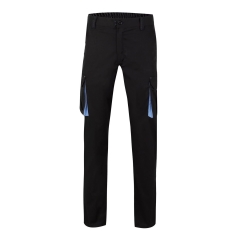 Pantaloni de lucru slim fit Stretch inisex bicolori 103024S Velilla -Black/Sky Blue - 00/05-34