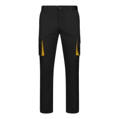 Pantaloni de lucru slim fit Stretch inisex bicolori 103024S Velilla -Black/Yellow - 00/17-34