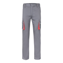 Pantaloni de lucru slim fit Stretch inisex bicolori 103024S Velilla -Grey/Red - 08/12-34