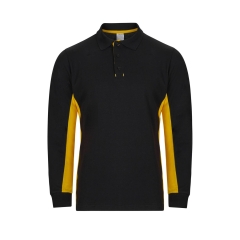 Tricou polo unisex bicolor LS 105514 Velilla-BLACK/YELLOW - 00/17-XS