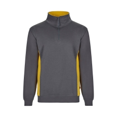 Hanorac cu fermoar scurt in doua culori 105704 Velilla -GREY/YELLOW - 08/17-XS