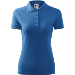 Tricou dama Pique Polo 210 Malfini-Albastru azuriu-14-XS