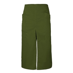 Sort lung profesional din tercot cu slit frontal si buzunare laterale 404209 Velilla -Khaki Green-03