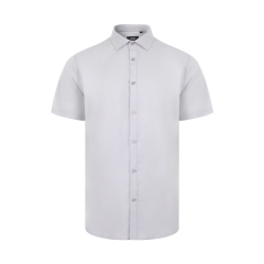 Camasa barbati Sleeve cu maneci scurte, 65% poliester, 35% bumbac, densitate 115 gr/mp, 405008 Velilla-Ice Grey-58-S