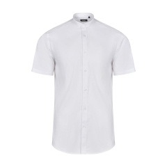 Camasa barbati tip tunica cu maneci scurte, densitate 115gr/mp, Sleeve stretch 405012S Velilla-White-07-S