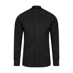 Camasa barbati tip tunica cu maneci lungi, densitate 115gr/mp, Sleeve stretch 405013S Velilla-Black-00-S