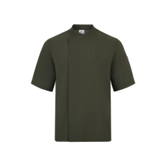 Jacheta de bucatar din microfibra cu maneca scurta si insertii Coolmax 405209 Velilla-Olive Green-36-XS
