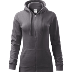 Hanorac dama Trendy Zipper 411 Malfini-XS-Gri metalic-36