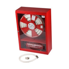 Cutie hidrant interior cu furtun semirigid DN25 locas dedesubt.