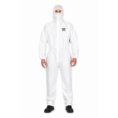 Combinezon protectie BizTex Microporous ST40 Tip 5/6 alb, antistatic, certificat CE Cat III