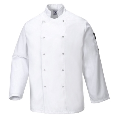 Jacheta bucatar Suffolk Chefs L/S C833 Portwest-Alb-S