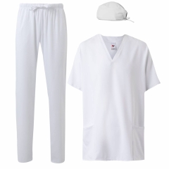 Costum medical unisex cu protectie antibacteriana si material hidrofug 534/535/533 Velilla-White-07-XS
