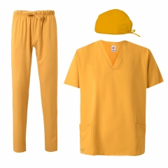 Costum medical unisex cu protectie antibacteriana si material hidrofug 534/535/533 Velilla-Mustard-21-XS