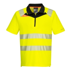 Tricou polo slim fit reflectorizant DX412 Portwest-Galben/negru-M