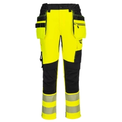 Pantaloni de lucru reflectorizanti slim fit Hi-Vis DX454 Portwest-Galben/negru-36 - XS - 28 inch