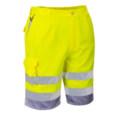Pantaloni scurti reflectorizanti Hi-Vis E043 Portwest -Galben/Gri-XS