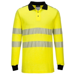 Tricou polo reflectorizant rezistent la flacara FR702 Portwest-Galben/negru-M