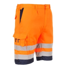 Pantaloni scurti reflectorizanti Hi-Vis L043 Portwest-Portocaliu/Navy-S