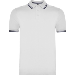 Tricou polo Montreal bărbat - ALB/BLEUMARIN