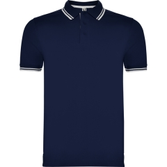 Tricou polo Montreal bărbat - ALB/BLEUMARIN