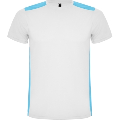 Tricou Detroit bărbat | Model clasic - ALB/TURCOAZ