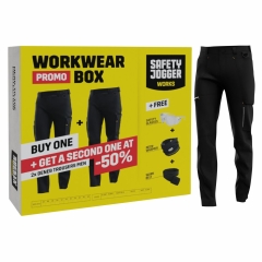 Pachet pantaloni de lucru elastici si confortabili WORKWEAR BOX DENEB Safety Jogger -Black-50