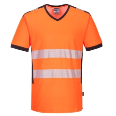 Tricou reflectorizant cu protectie UV Hi-Vis PW310 Portwest-Portocaliu/Negru-M