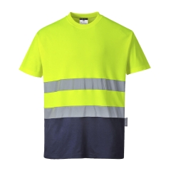 Tricou reflectorizant cu protectie UV S173 Portwest-Galben/Navy-S