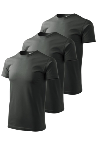 Set 3 tricouri pentru barbati Marimi Mari 129 - Gri ardezie - 4XL