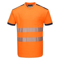 Tricou polo reflectorizant Hi-Vis T181 Portwest-Portocaliu/Navy-XS