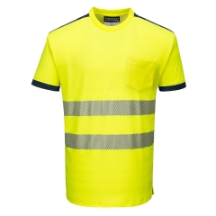 Tricou polo reflectorizant Hi-Vis T181 Portwest-Galben/Navy-XS