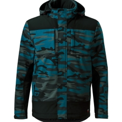 Jacheta barbati softshell de iarna Vertex Camo W56 Rimeck Malfini-Camouflage petrol-C1-XL